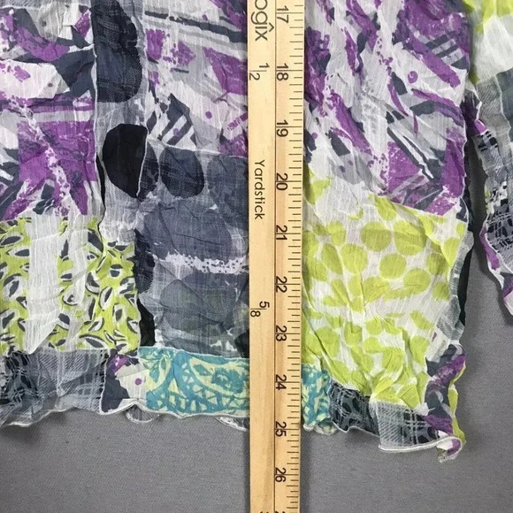 Chalet Et Ceci Womens Size Medium Long Sleeve Top Crinkled Lagenlook Art to Wear - Picture 11 of 16
